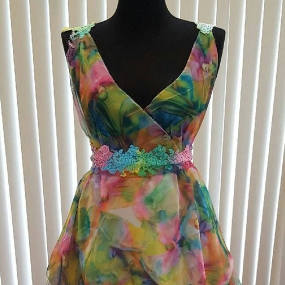 IRISA Rainbow Chiffon Tulle Wedding Gown - Picture 4 of 8